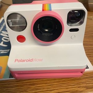 Pink Polaroid now camera